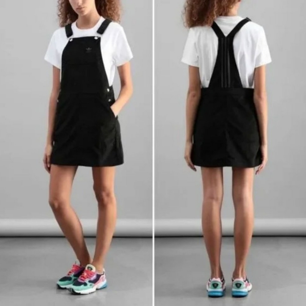 Adidas Black Corduroy Overall Dress